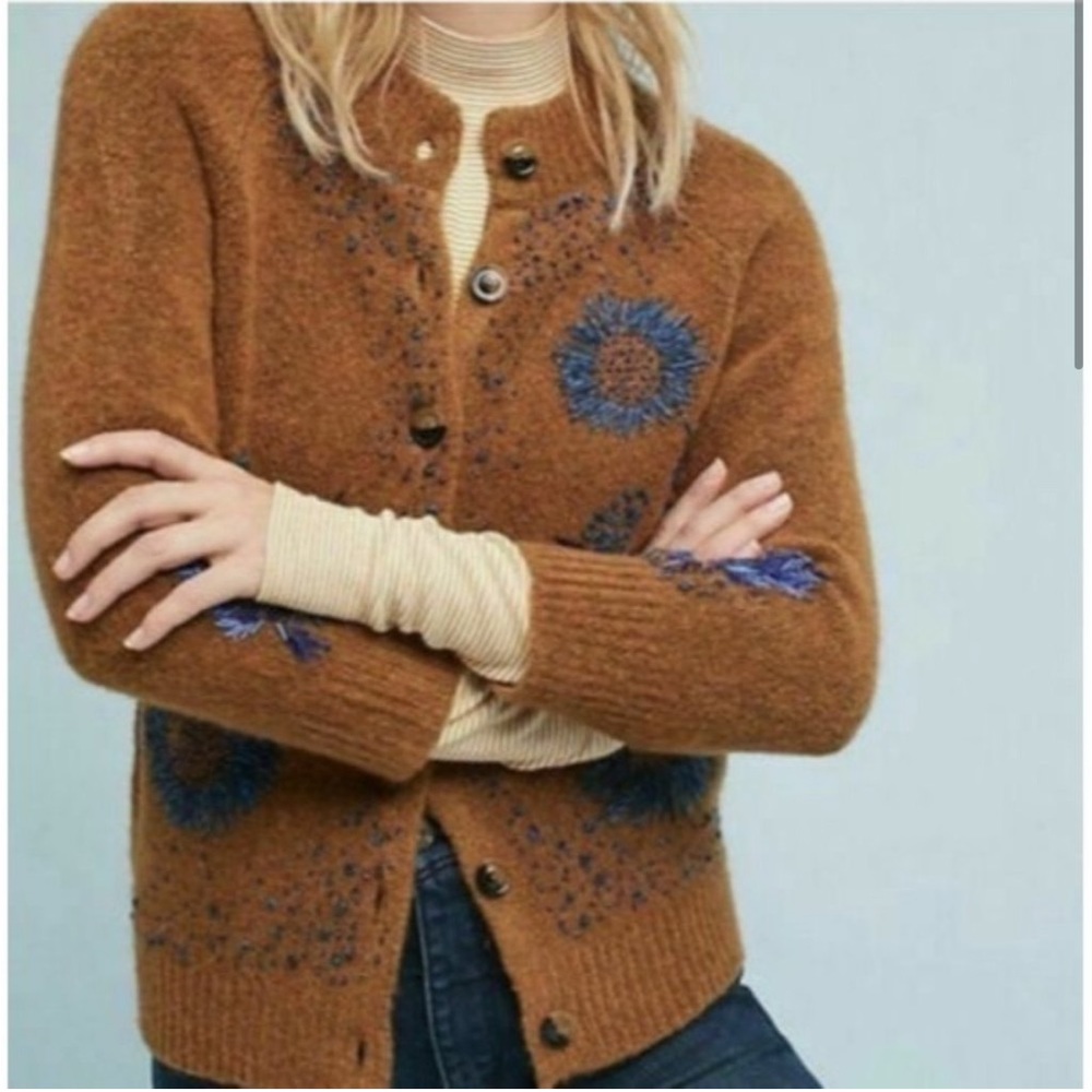 Anthropologie Field & Flower Golden Grove Cardigan